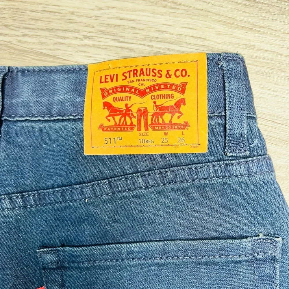 LEVI STRAUSS & CO 511 Slim Jeans Boys Size Reg 10 Adjustable Waist Button & Zip
